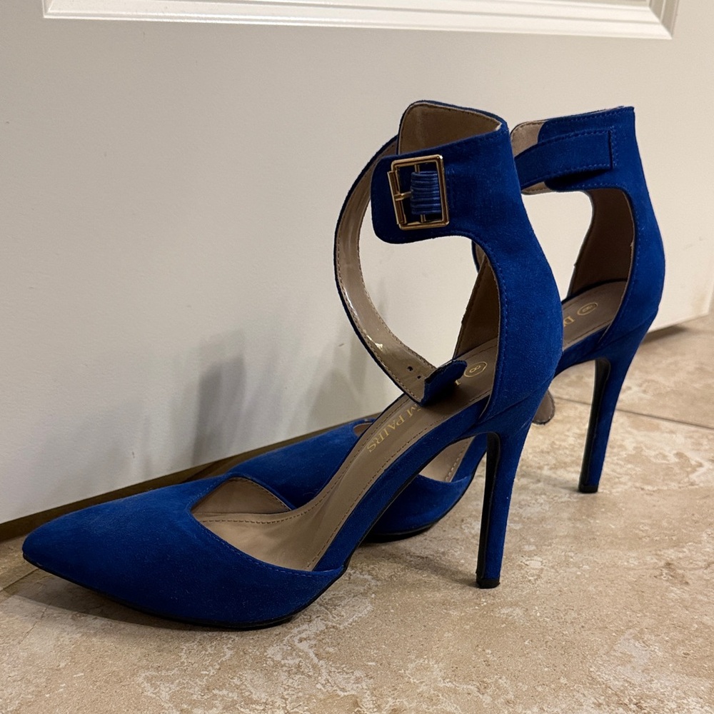 Royal Blue Suede Heels